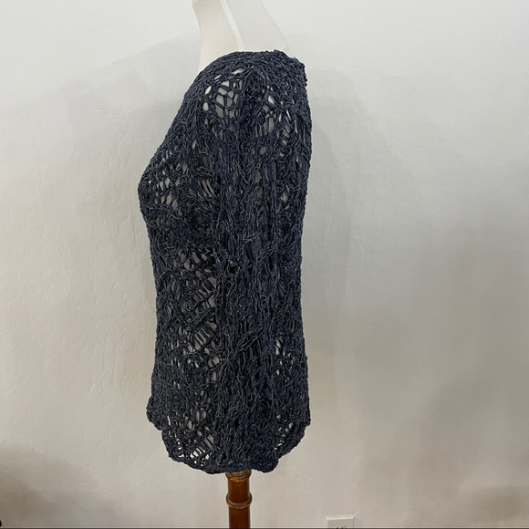 NWT Chico’s Open Stitch Indigo Pullover Sweater - Picture 3 of 11